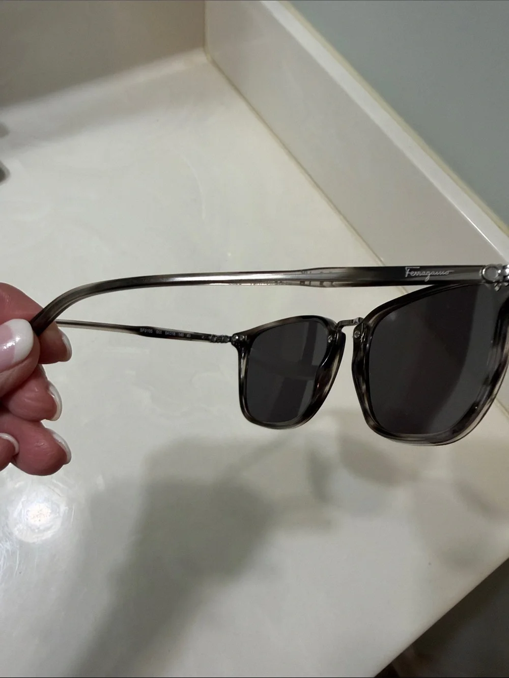 Salvatore Ferragamo Black and Brown Sunglasses